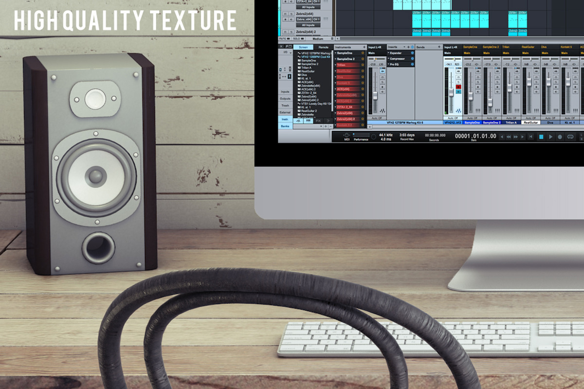 Home Recording Studio Mock-Up, a Mac Mockup by Bobboz Store (Photo 2 of 4)
