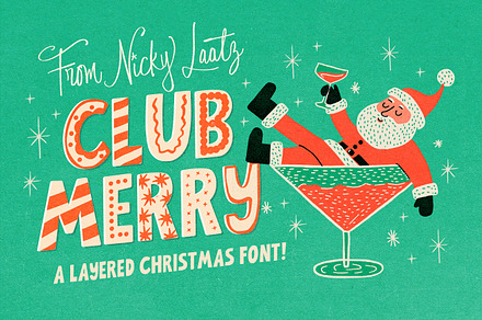 Club Merry Layered Font