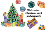 Watercolor Christmas card, a Decorative Illustration by Watercolor arts (Thumbnail 1 of 3)