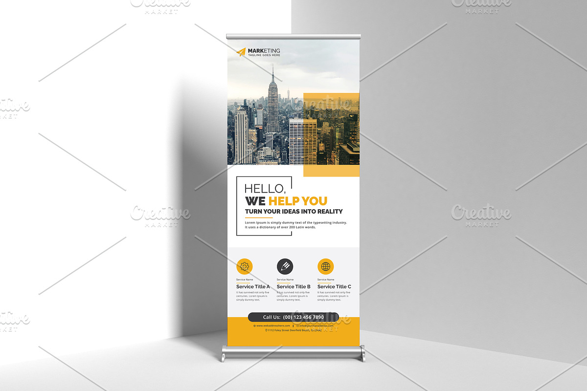 Corporate Roll Up Banner, a Stationery Template by GraphicsBurg (Photo 3 of 4)