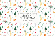 Watercolor Modern Christmas, a Seasonal Illustration by LeriaArt watercolor (Thumbnail 16 of 17)