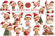 Whimsical Christmas Elves Clipart, a Seasonal Illustration by Nicolle's Colorful Art (Thumbnail 1 of 6)