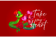 Take My Heart, Valentine Day quote, an Illustration by Vector Tradition (Thumbnail 3 of 3)