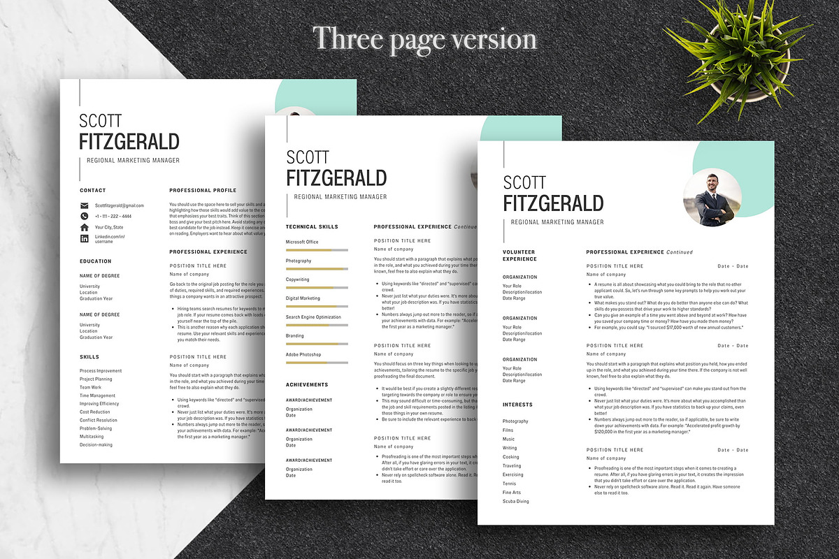 Clean Resume Template Pack | Canva, a Resume Template by Lux Resume (Photo 3 of 9)