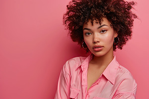 Portrait of african american woman with clean healthy skin, a Person Photo by AlyaAnd