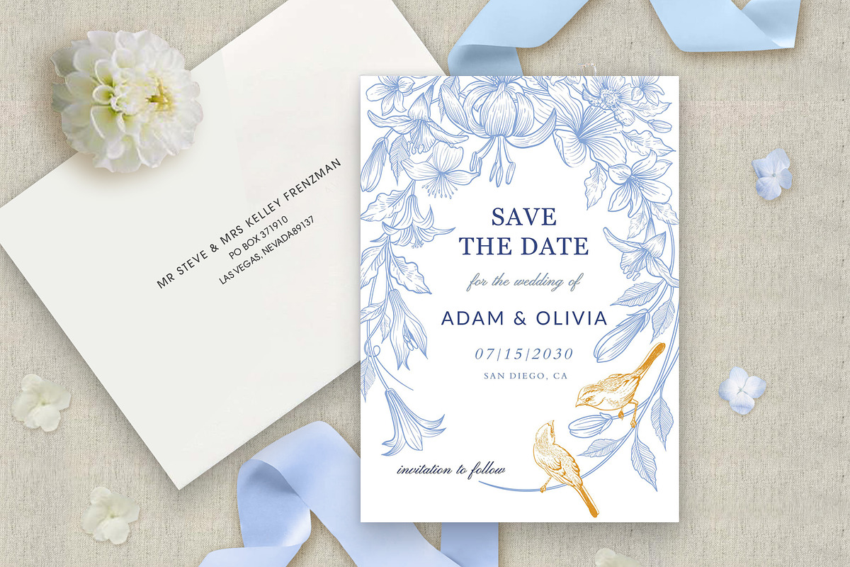 Lovebirds Wedding Invite Bundle, an Invitation Template by Shwet Art (Photo 4 of 8)