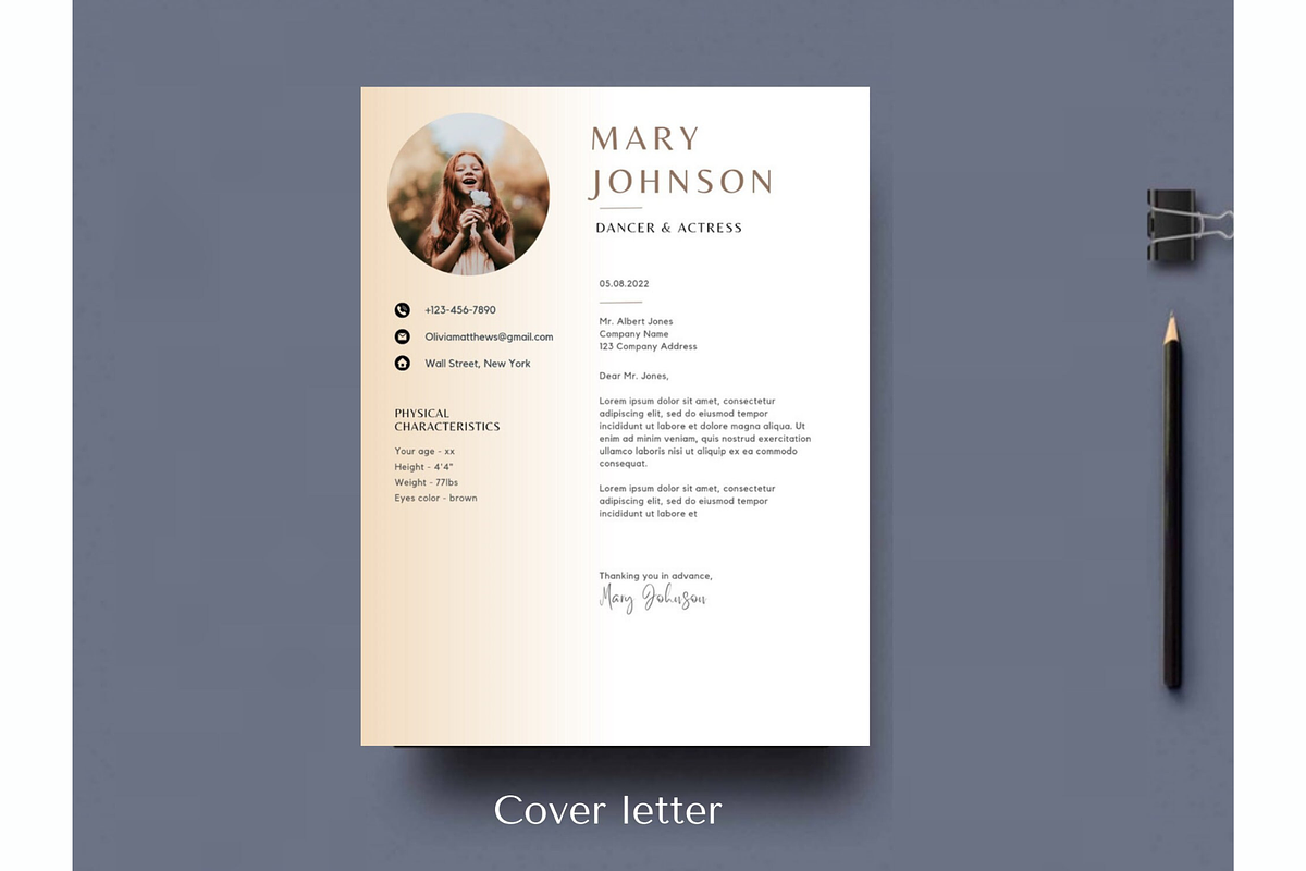 Child Actor Resume Template CANVA, a Resume Template by Climbwithelevator (Photo 5 of 8)