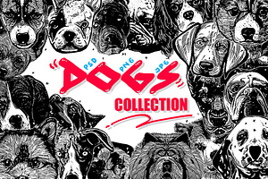Dogs Collection Black and White Art