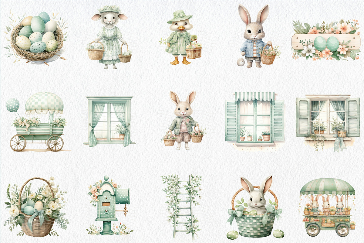 Country Farmhouse Easter Watercolor, an Illustration by NiiiNArt (Photo 5 of 6)