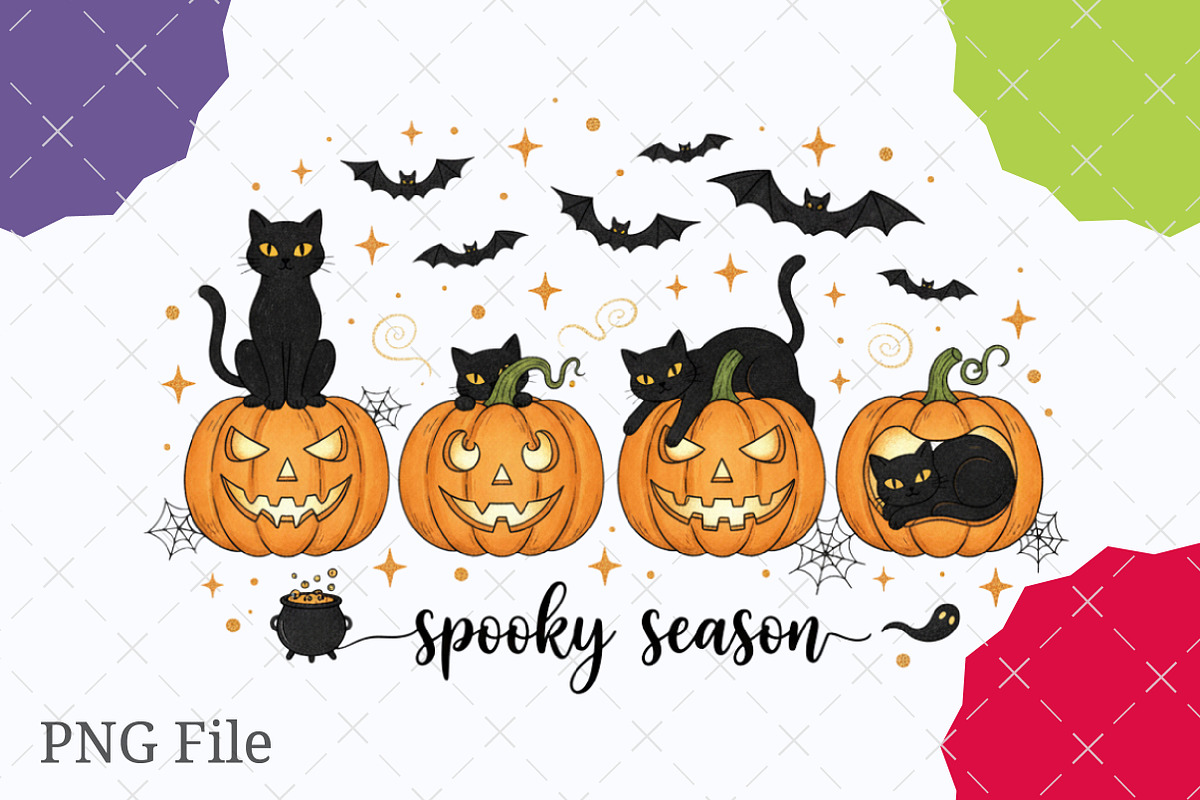 Spooky Season PNG Halloween Pumpkin, an Illustration by designcity5 (Photo 1 of 8)