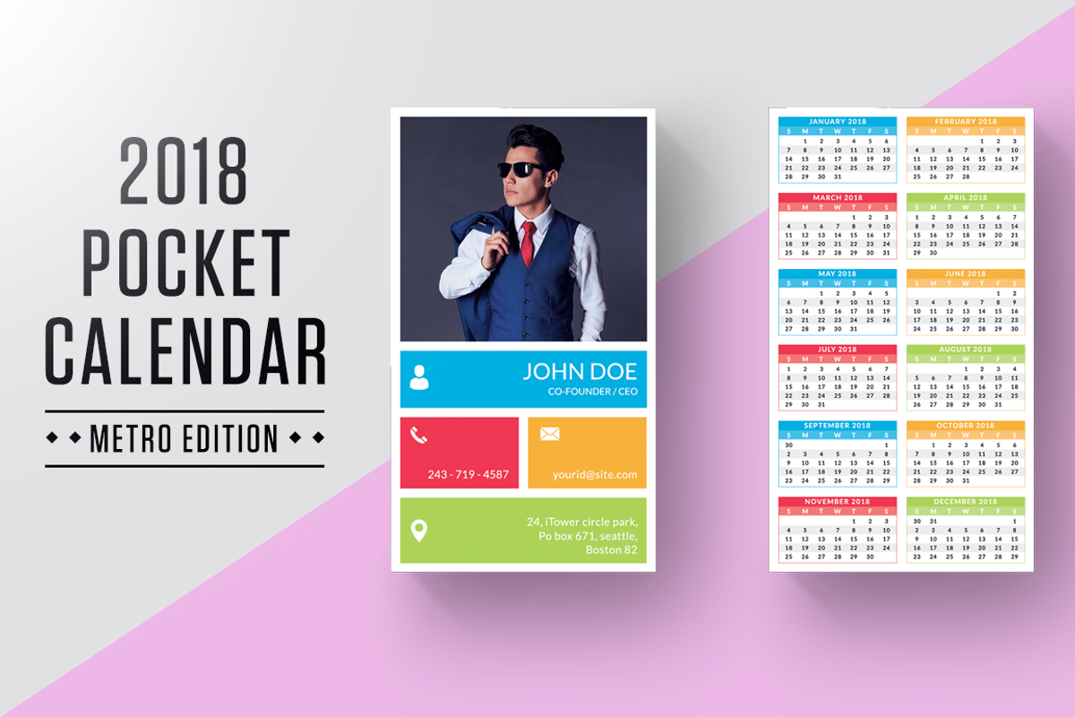 Pocket Calendar 2018, a Stationery Template by Jaisivakumar (Photo 1 of 5)