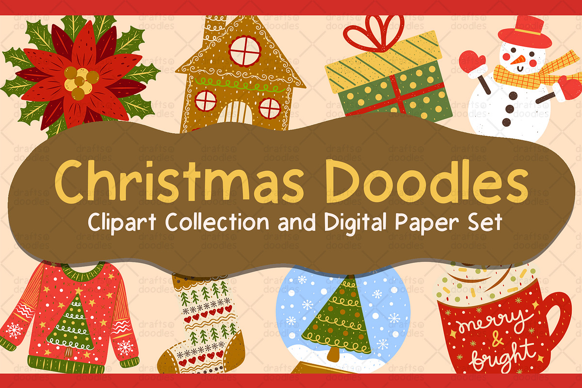 Christmas Doodles Graphic Set, a Pattern Graphic by Drafts n Doodles (Photo 1 of 6)