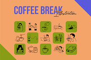 Coffee Break Illustrations, an Object Illustration by Rasgood (Thumbnail 1 of 8)