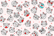 BIG set of cartoon cats and smiles, an Icon by JUBO (Thumbnail 1 of 6)