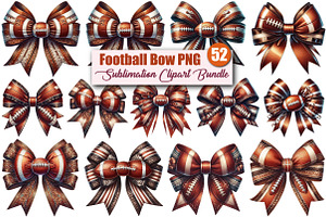 Watercolor Football Bow Clipart, a Graphic by CitraGraphics