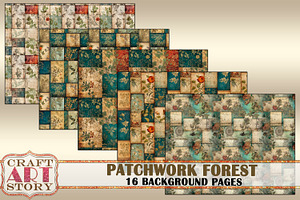 Background Paper Patchwork Forest