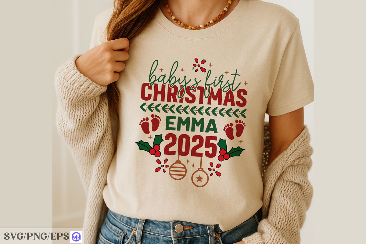 Baby's First Christmas Emma 2025, a Graphic by mh_arif (Photo 2 of 4)