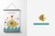 Big sea adventure - watercolor set, an Animal Illustration by Cute And Wild (Thumbnail 3 of 7)