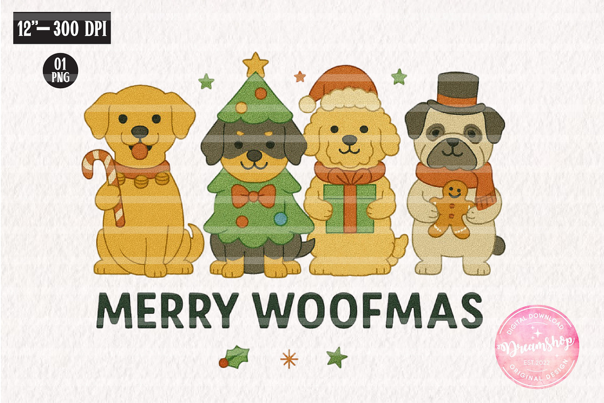 Cute Christmas Dog Lover Sublimation, an Illustration by CreationArt (Photo 1 of 4)