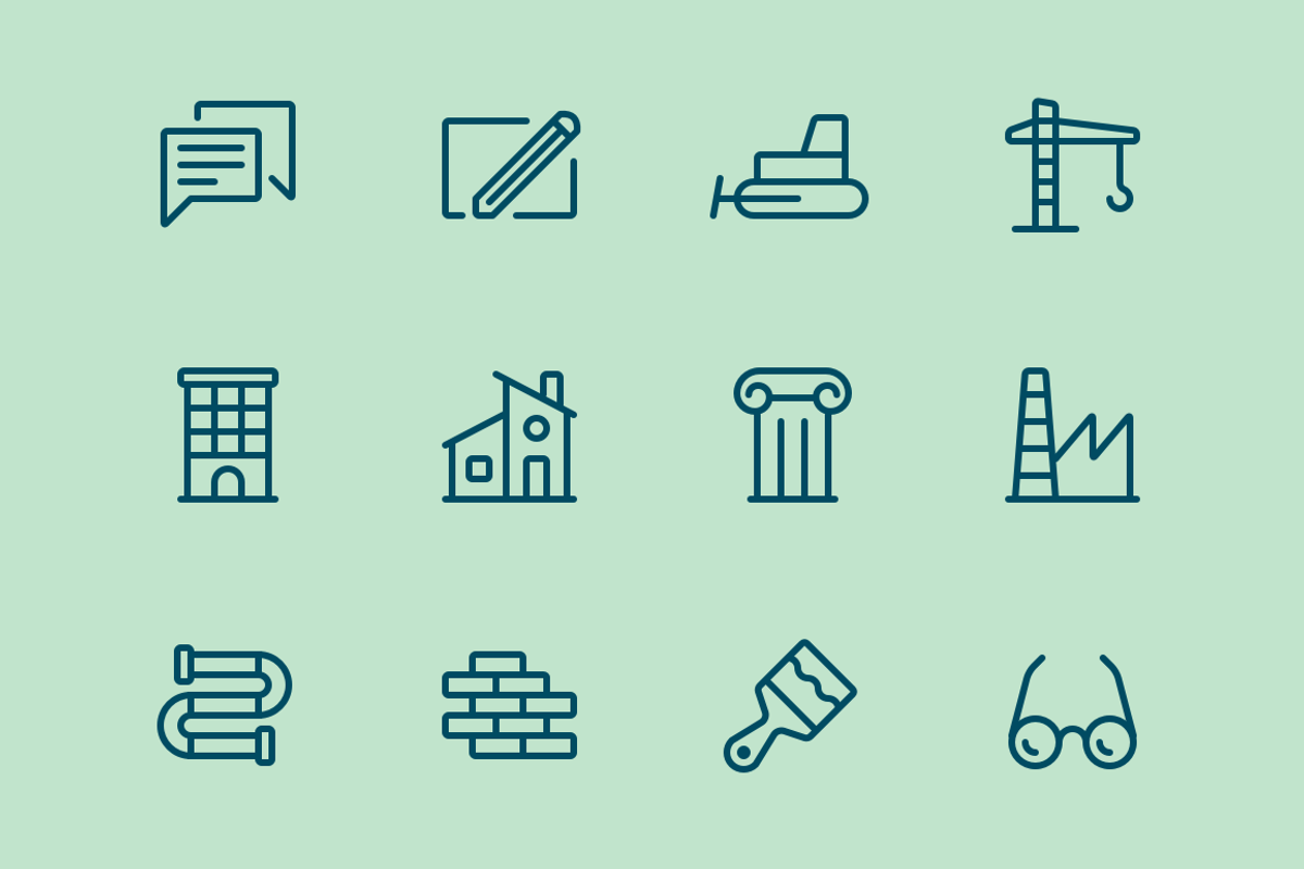 Builging Icons, an Outline Icon by rodchenko design