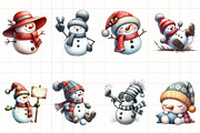 Funny Snowman Winter Hat Clipart, an Illustration by CrexoraLab (Thumbnail 1 of 5)