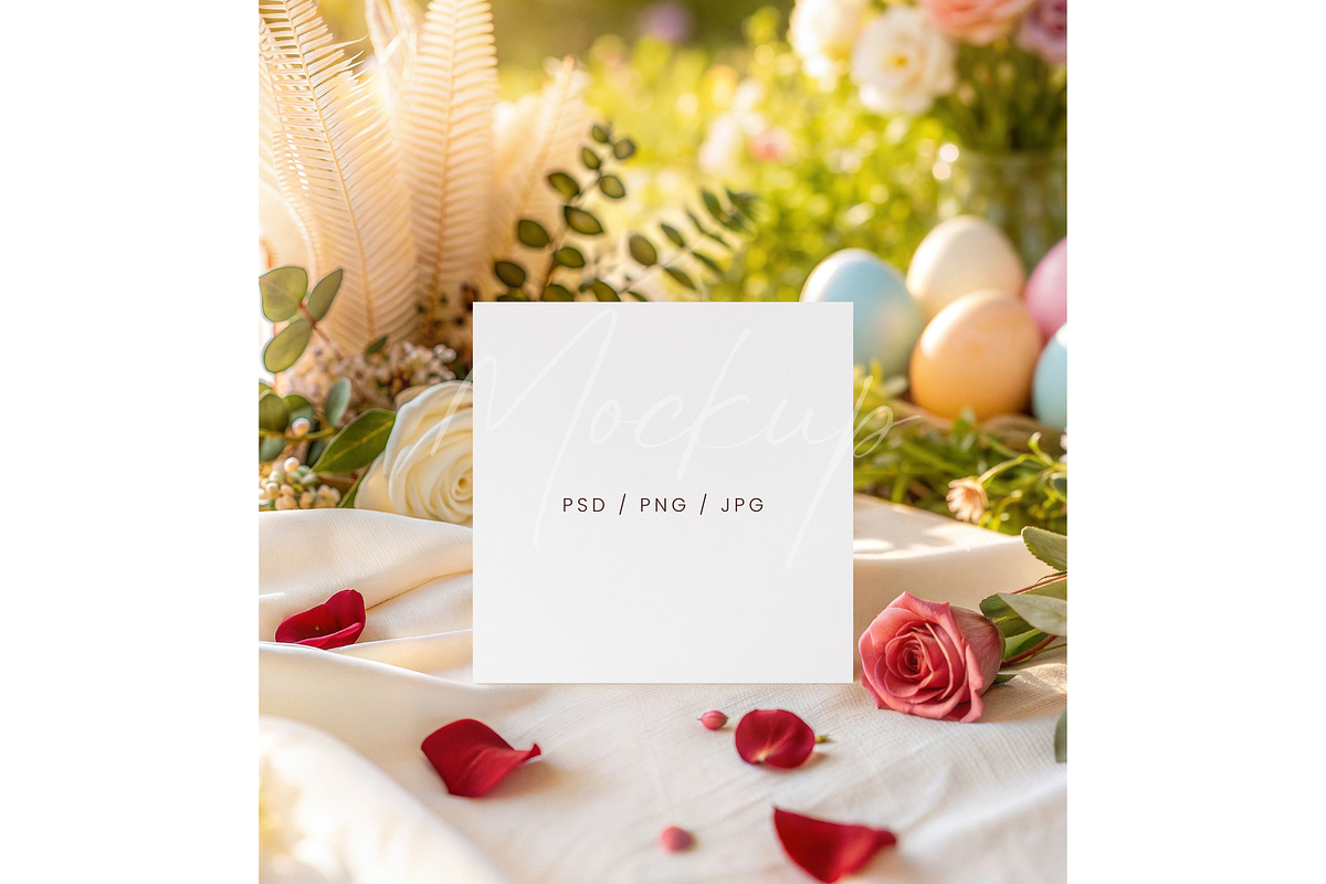 Spring Garden Easter Card Mockup, a Product Mockup by TatiMockup (Photo 1 of 3)