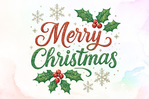 Merry Christmas Png - Glitter Christ, an Illustration by Sublimation Artist