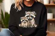 Watercolor Raccoon & Kit Clipart, an Illustration by DreamCafeArt (Thumbnail 5 of 9)