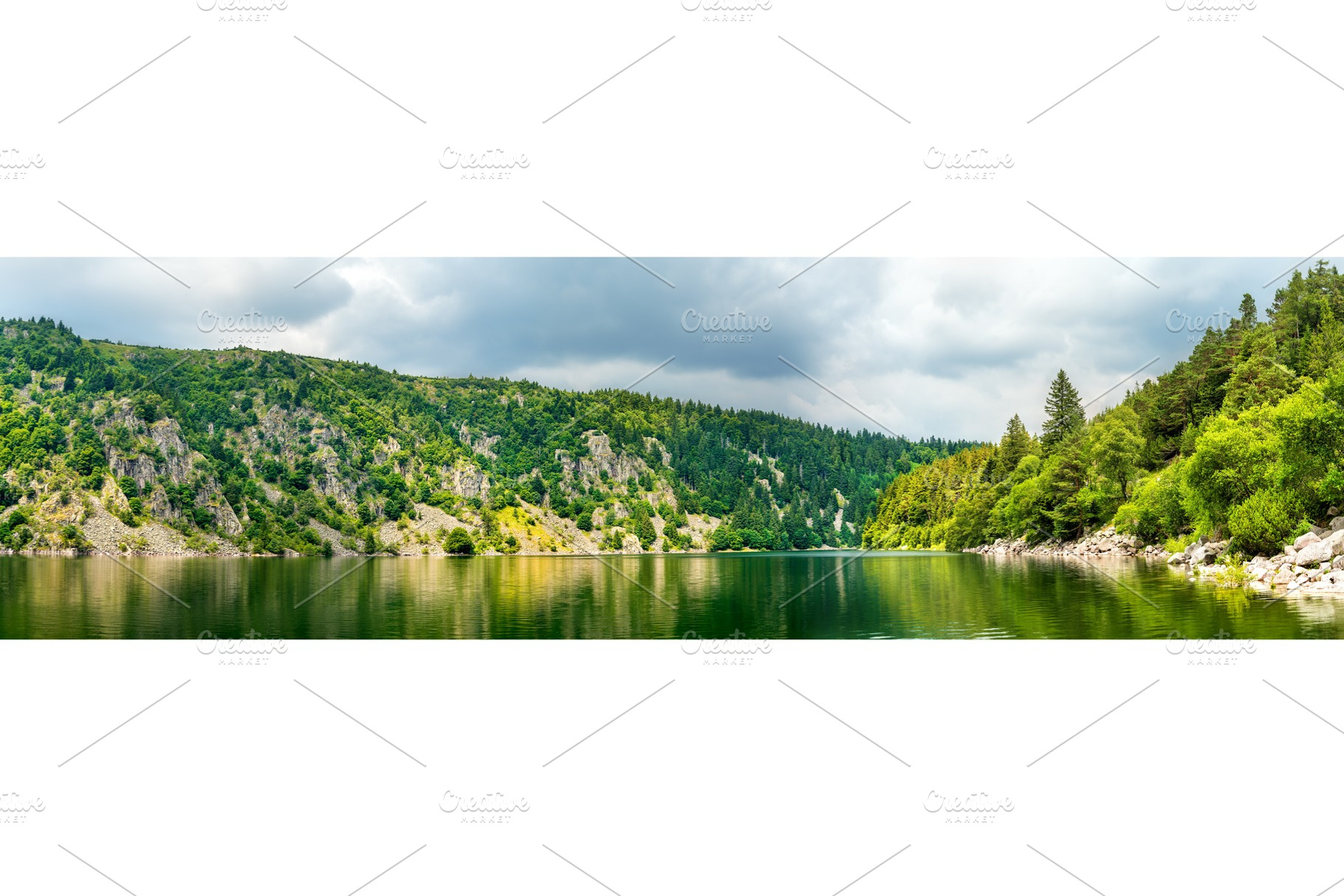 Panorama of lac blank a lake in the stock photo containing france and, a Nature Photo by Leonid Andronov