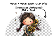 Whimsical Spring Girl Sunflower, an Illustration by one-touch (Thumbnail 16 of 17)
