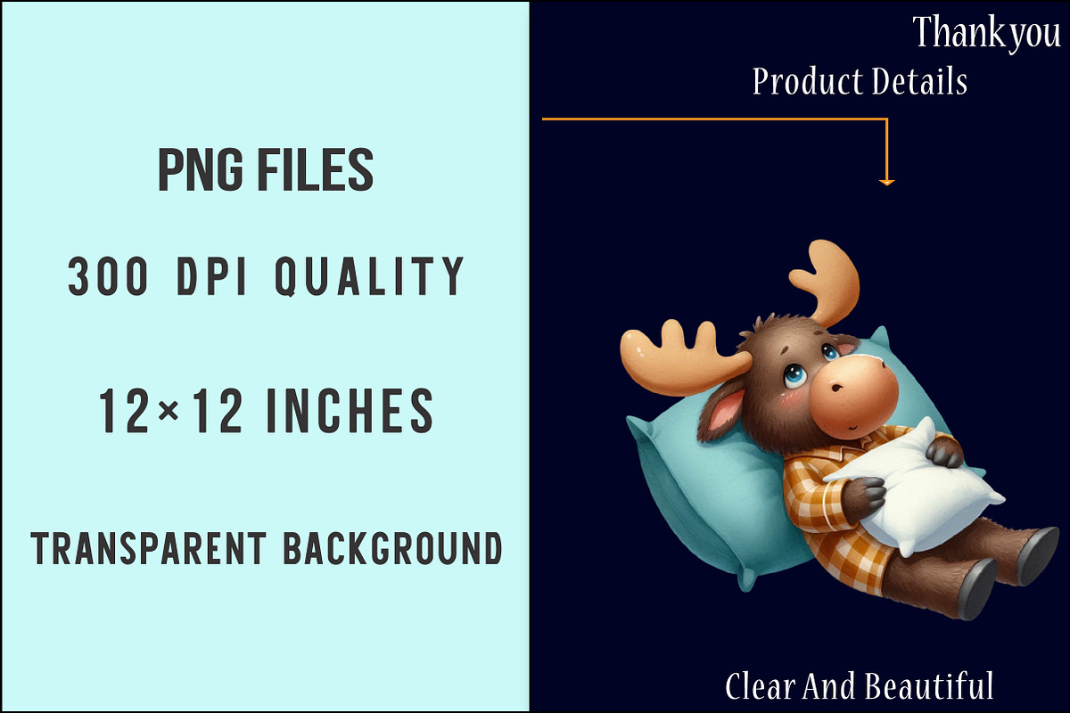 Funny Moose Sublimation Clipart, an Illustration by SinaCreation (Photo 6 of 7)