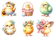 Pastel Chicks Clipart, an Illustration by DreamArtGraphic (Thumbnail 2 of 5)