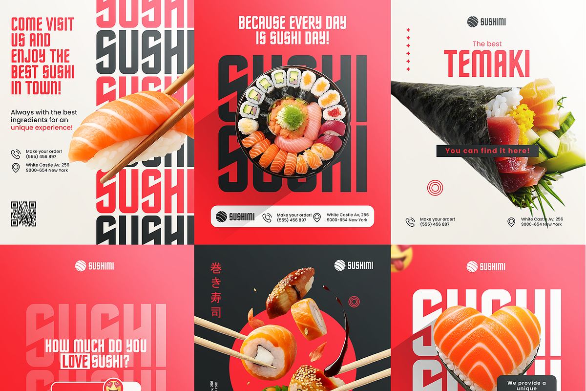 Social Media – Sushi (PSD + Canva), a Social Media Template by Nina Shaw (Photo 9 of 11)