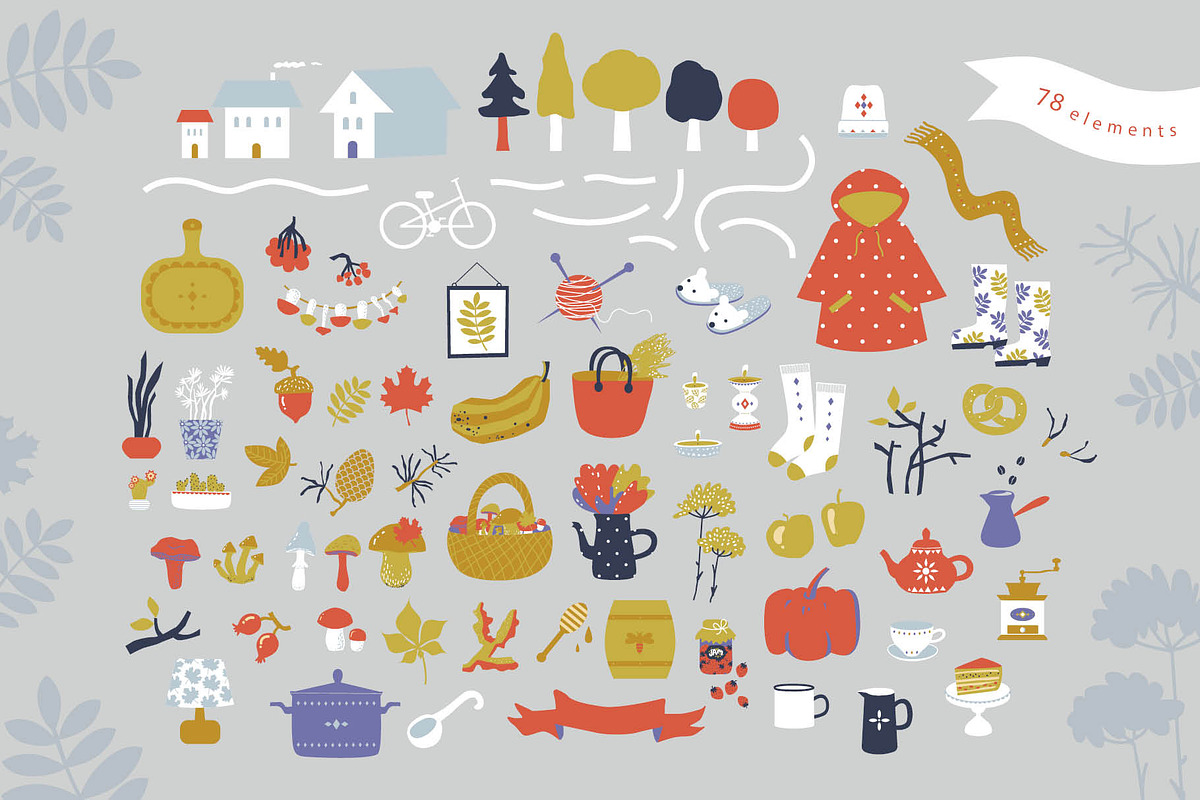 SCANDI FALL. Graphic set, an Illustration by Maru_art (Photo 2 of 7)