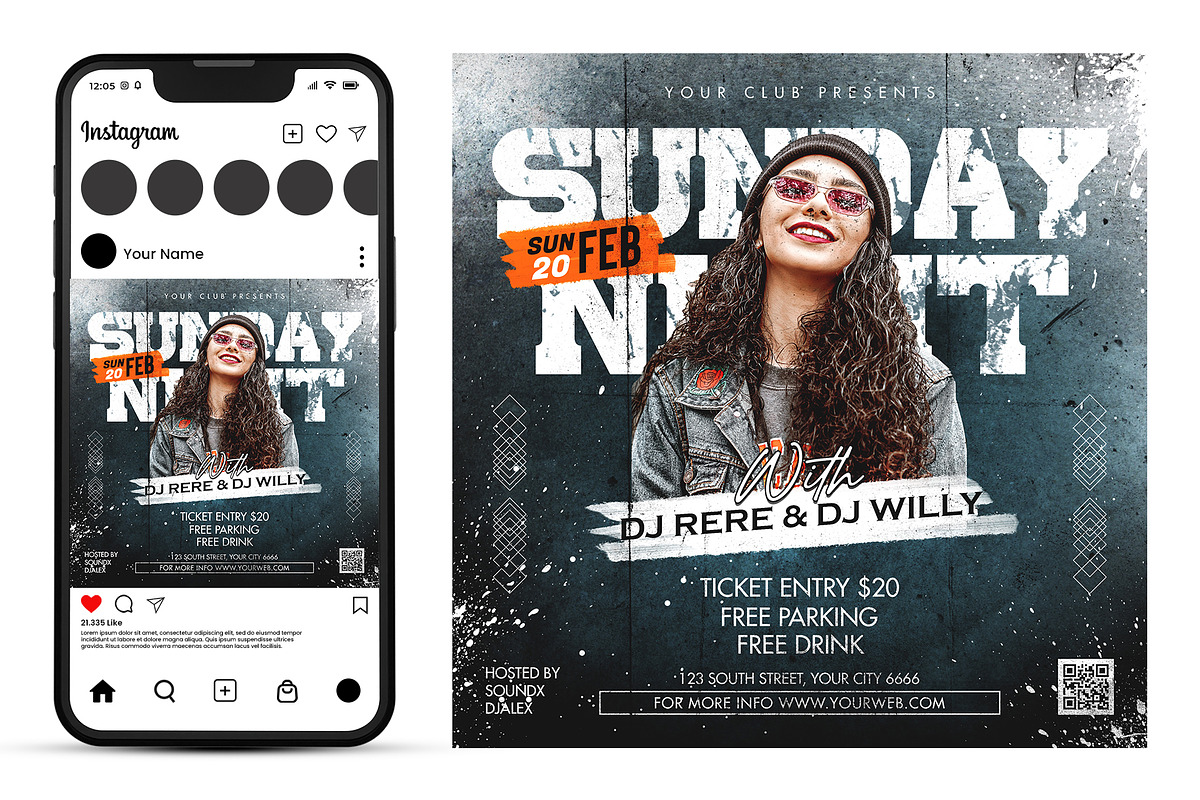 Music dj flyer template, a Brochure Template by AbcStudio