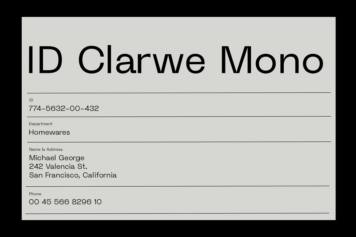 ID Clarwe Mono - Futuristic, Techno, a Sans Serif Font by EKAUNIK DZ (Photo 3 of 8)