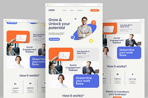 Business Landing Page Website UI, a Landing Page Template by ContestDesign