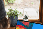 Person with New MacBook Photo Mockup, a Mac Mockup by Edito (Thumbnail 2 of 2)