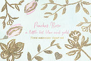 Peaches Roses  and gold watercolor, an Illustration by LABFcreations (Thumbnail 5 of 5)