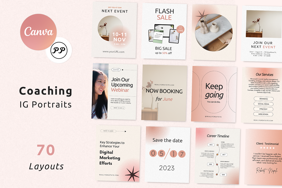 Coach IG Portrait Templates, a Templates & Theme by PittaFinePrint (Photo 1 of 7)
