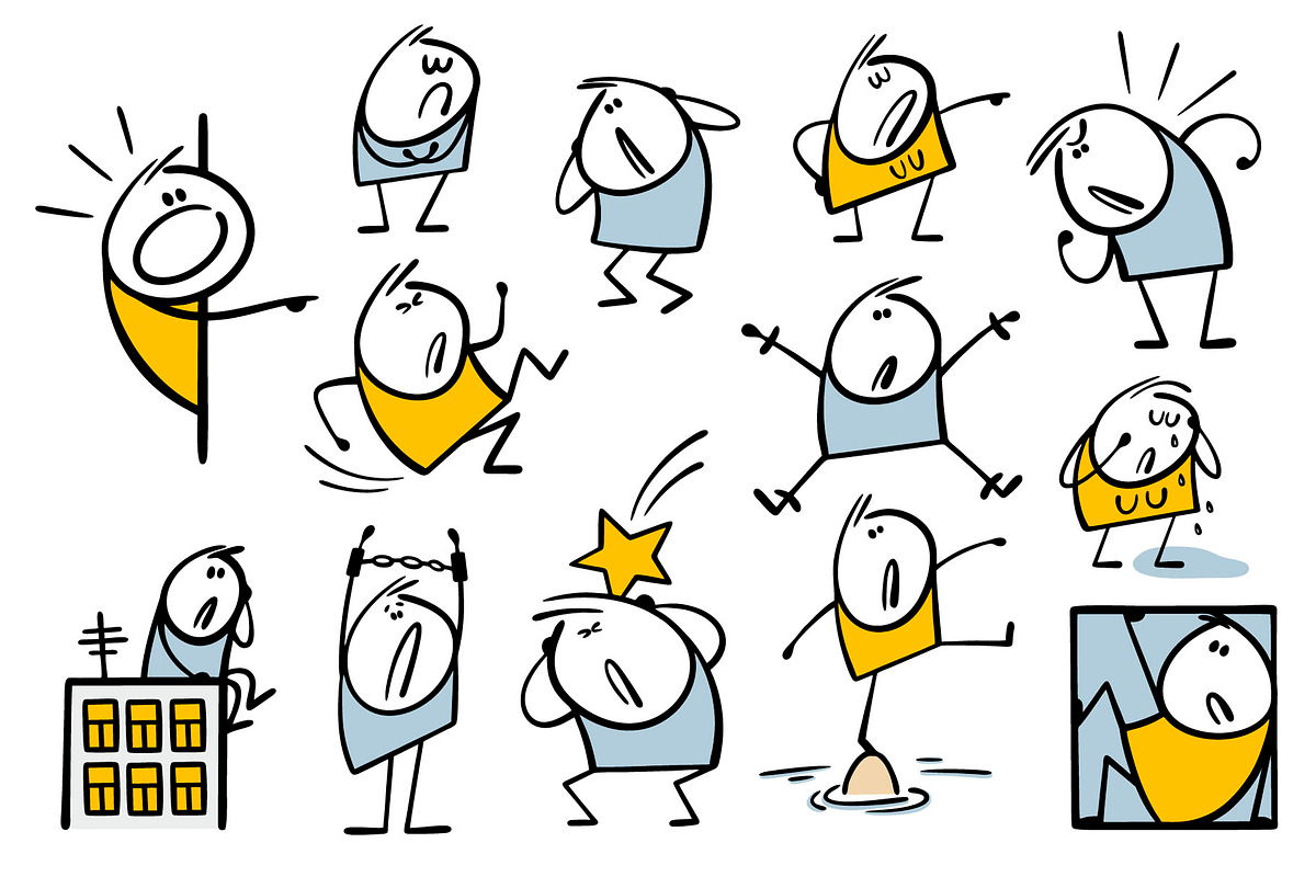 Cartoon negative emotions set 1., a Graphic by eka panova (Photo 5 of 5)