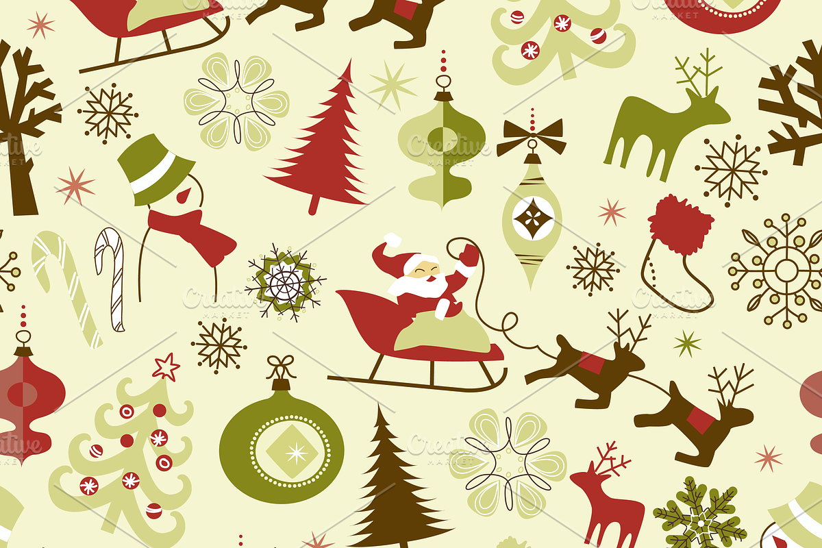Christmas Scrapbook Retro Paper pack preview 2