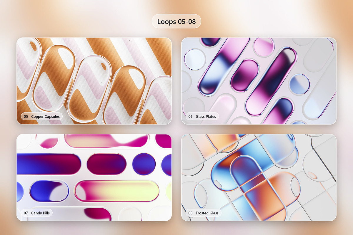 Liquid Glass UI - 12 4K Loops, a Background Graphic by Photocreo Michal Bednarek (Photo 3 of 7)