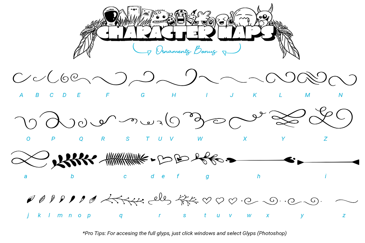 Mollusca Font Trio | Dingbats Doodle, a Script Font by Ardana Creative (Photo 10 of 15)
