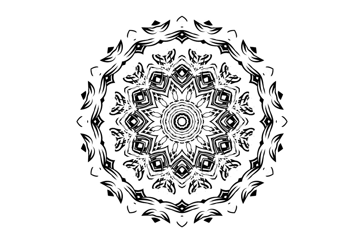 Ornamental Black White Mandala Pack, a Decorative Illustration by NJ Himel (Photo 76 of 103)