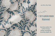 Chrysanthemum Seamless Pattern, a Pattern Graphic by Svetlana Lerie (Thumbnail 2 of 6)