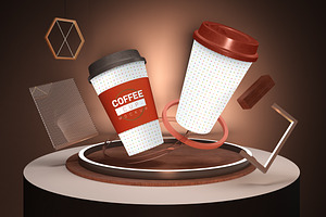 Coffee Cup Neon Mockup