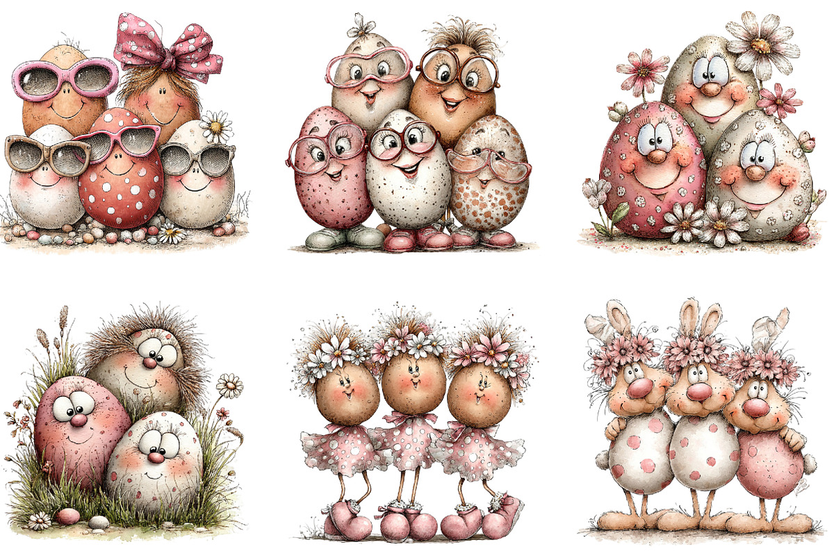 Watercolor Easter Kids Clipart, an Illustration by CraftArtStudio (Photo 6 of 6)