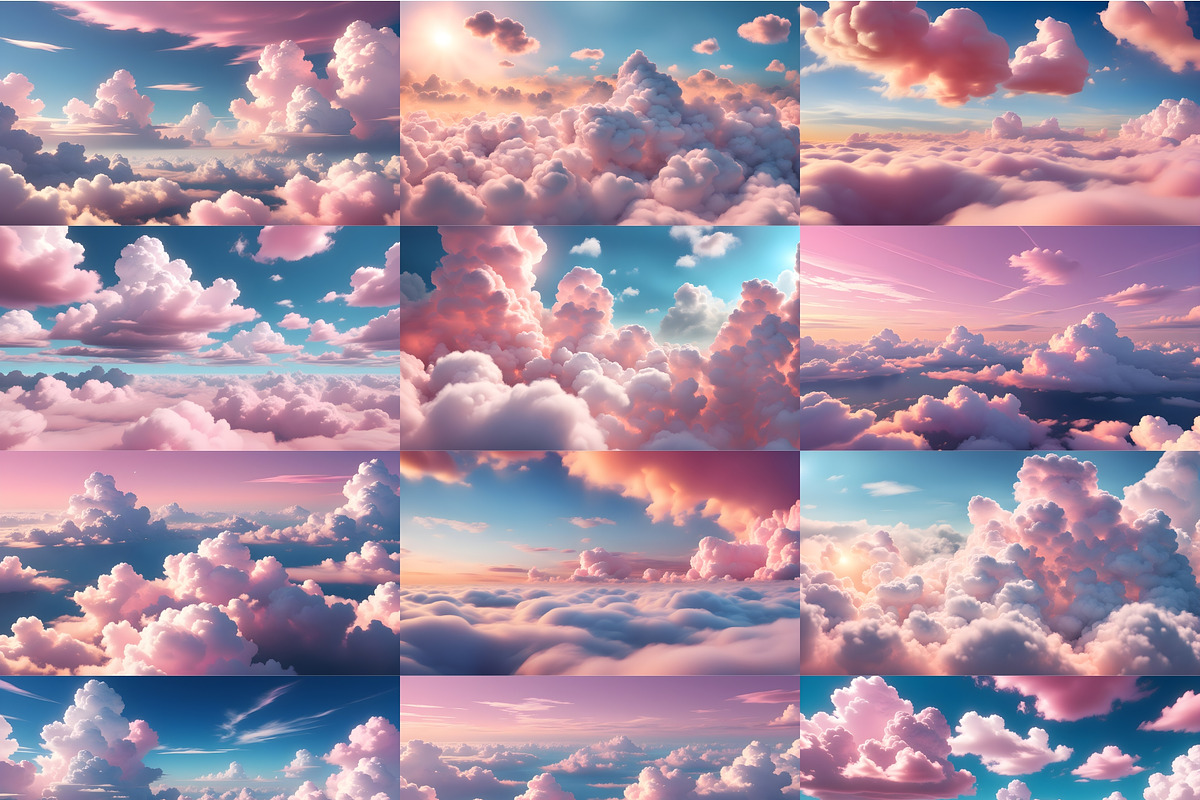 #008 Pink Clouds Sky Collection, a Decorative Illustration by amoncreate (Photo 2 of 15)