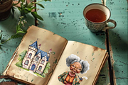 OLD LADY DETECTIVE CLIPART PACK, a Person Illustration by Daring Digies (Thumbnail 10 of 10)